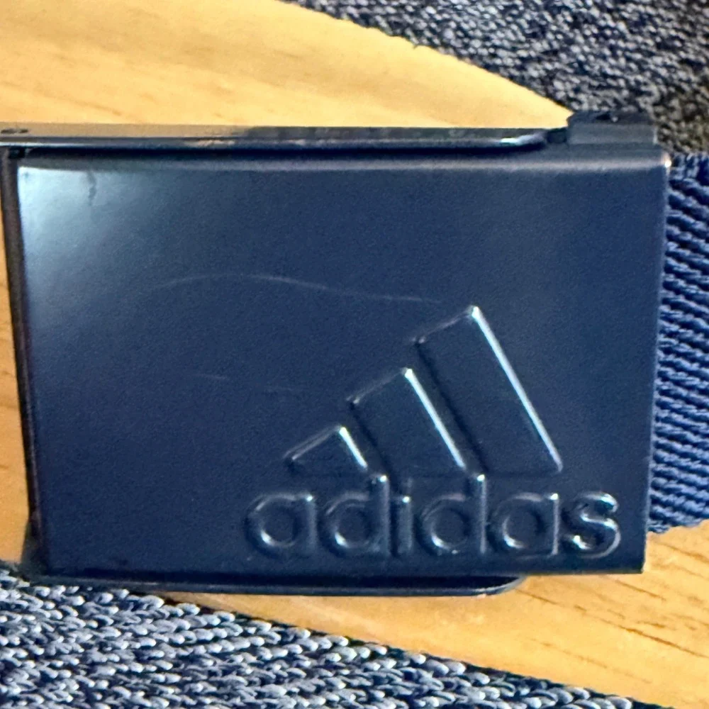Adidas Mens Golf Webbing Belt Navy Blue Reversible Adjustable Metal Buckle M/L